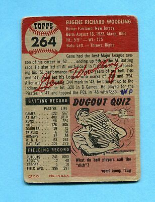 1953 Topps #264 Gene Woodling New York Yankees Baseball Card Low Grade