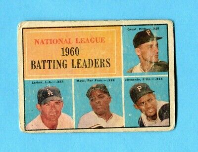 1961 Topps #41 NL 1960 Batting Leaders Clemente, Mays & others Baseball Card LG