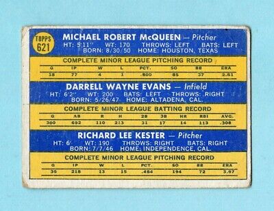 1970 Topps #621 Darrell Evans & others Atlanta Braves Rookie Baseball Card LG   