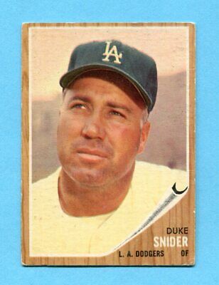 1962 Topps #500 Duke Snider Los Angeles Dodgers Baseball Card V/E ap cres bk