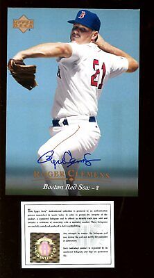 1995  Upper Deck 5x7" Baseball Card #159 Roger Clemens Red Sox Autographed UDA 