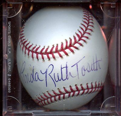 Linda Ruth Tosetti Single Signed Official MLB Selig Baseball Hologram