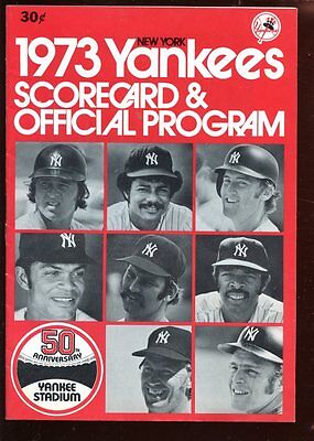 1973 MLB Program Boston Red Sox at New York Yankees EX