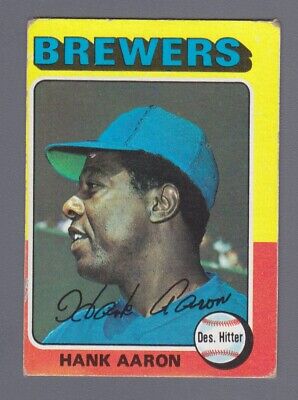 1975 Topps #660 Hank Aaron Milwaukee Brewers Baseball Card VG wrk