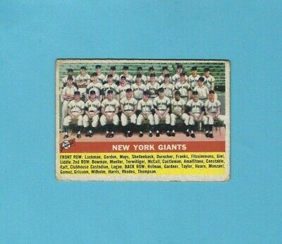 1956 Topps #226 New York Giants Team Baseball Card VG app light wrks