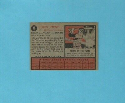 1962 Topps #99 Boog Powell Baltimore Orioles Rookie Baseball Card Ex/Mt oc pmk 