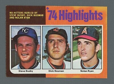 1975 Topps #7 Nolan Ryan & others '74 Highlights Baseball Card NM dia shp