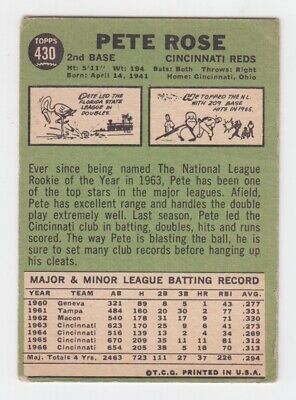 1967 Topps #430 Pete Rose Cincinnati Reds Baseball Card Low Grade 