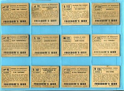 1950 Topps Freedom's War Starter Set Lot of 64 Different White Back Cards LG-EX+