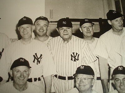 June 13, 1948 Babe Ruth Bows Out Original Photo w/ NY Yankees 25th Anniv Players