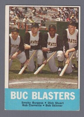 1963 Topps #18 Buc Blasters Roberto Clemente & others Baseball Card EX  