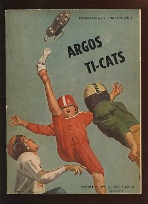 10-15 1961 Canadian Football League Program Toronto Argonauts vs Hamilton Tiger