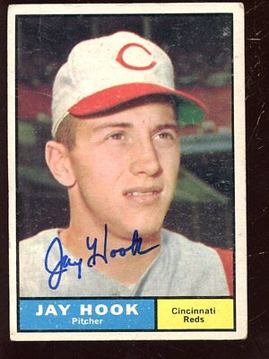 1961 Topps Baseball Card #162 Jay Hook VGEX+ Autographed Hologram