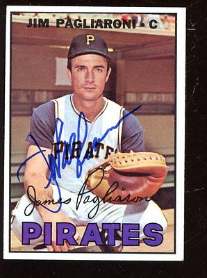 1967 Topps Baseball Card #183 Jim Pagliaroni Autographed EXMT