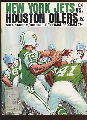 October 15 1967 AFL Program Houston Oilers at New York Jets