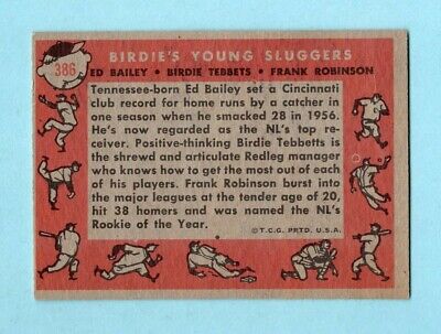 1958 Topps #386 Frank Robinson & others Cin Reds Baseball Card EX+ -E/M ap lgtcr