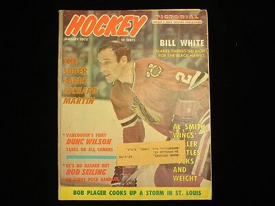 January 1972 Hockey Pictorial Magazine - Bill White Cover