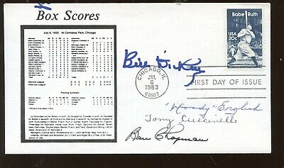 1983 Autographed Envelope 4 Signatures Bill Dickey