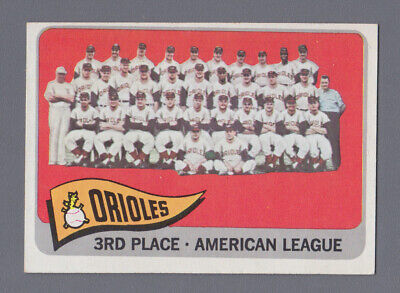 1965 Topps #572 Baltimore Orioles Team short print Baseball Card EX+ - Ex/Mt  