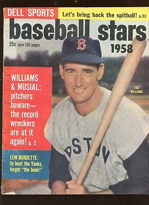 1958 Dell Baseball Stars With Ted Williams Front Cover VGEX