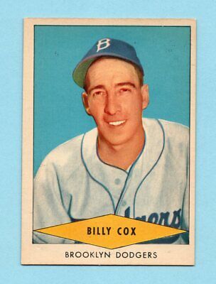 1954 Red Heart Billy Cox Brooklyn Dodgers Baseball Card Ex/Mt o/c          