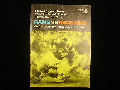 August 11, 1961 LA Rams vs. Washington Redskins Program