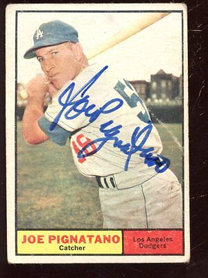 1961 Topps Baseball Card #74 Joe Pignatano G/VG Autographed Hologram