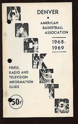 1968-1969 ABA Basketball Denver Rockets Press Radio TV Media Guide EX+