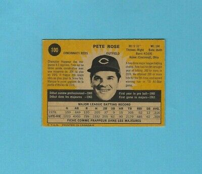 1971 O-Pee-Chee #100 Pete Rose Cincinnati Reds Baseball Card VG+