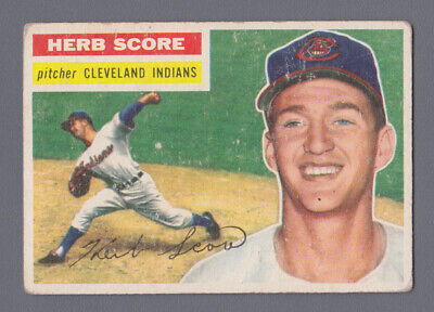 1956 Topps #140 Herb Score Cleveland Indians Rookie Baseball Card VG