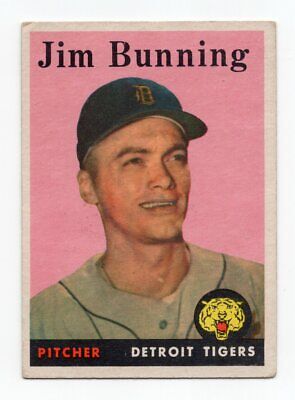 1958 Topps #115 Jim Bunning Detroit Tigers Baseball Card EX ap wrk tl