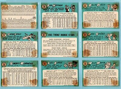 1965 Topps Lot of 70 Different Baseball Cards EM/NM fronts, yet stained backs