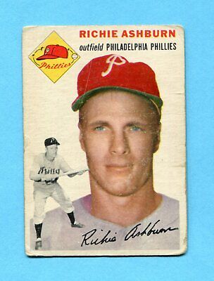 1954 Topps #45 Richie Ashburn Philadelphia Phillies Baseball Card Low Grade