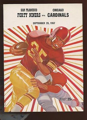 September 29 1957 NFL Program Chicago Cardinals at Los Angeles Rams VGEX