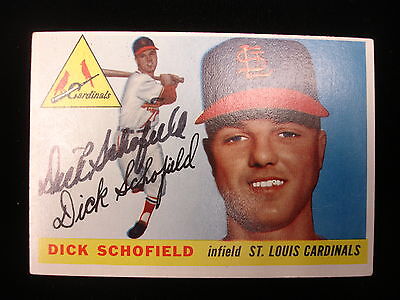 Dick Schofield St. Louis Cardinals Autographed 1955 Topps #143 Card