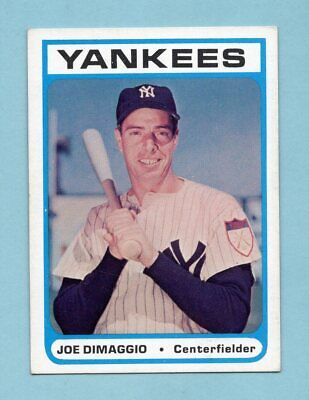 1972 Bowery Bank Joe DiMaggio New York Yankees Baseball Card EX+