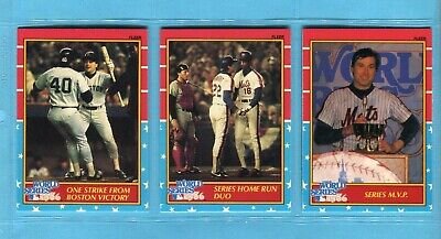 1987 Fleer Complete Set of 12 1986 World Series Baseball Cards NM