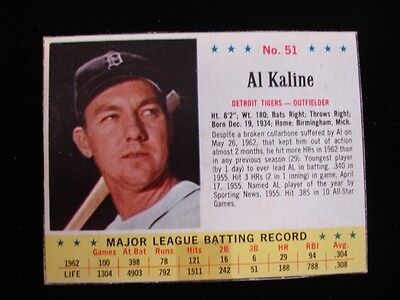 1963 Jello #51 Al Kaline Detroit Tigers Card