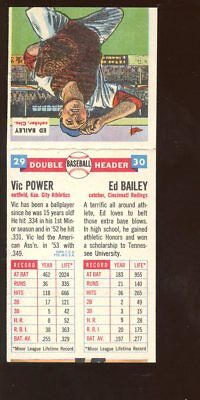 1955 Topps Doubleheaders Baseball Card #'s 29/30 Vic Power / Bailey NRMT