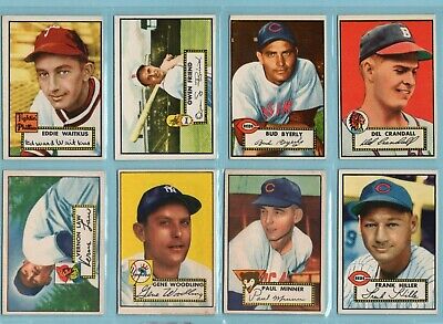 1952 Topps Starter Set Lot of 16 Different Baseball Cards TRIMMED