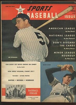 1951 Street & Smith Baseball Yearbook With Joe DiMaggio Yankees Front Cover VGEX