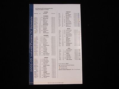 2002-2003 Official Indiana Pacers Media Guide