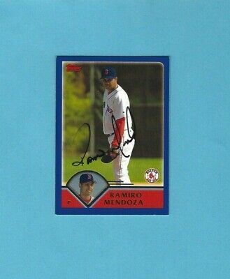 2003 Topps Traded & Rookies #T83 Ramiro Mendoza Autographed Baseball Card 