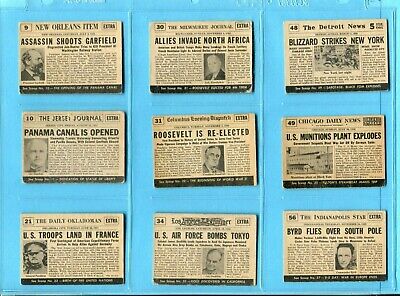 1954 Topps Scoops Starter Set Lot of 15 Different Cards Low Grade