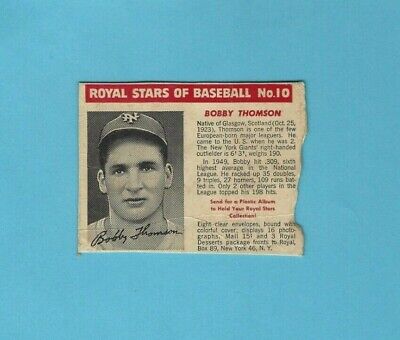 1950-52 Royal Desserts #10 Bobby Thomson New York Giants Baseball Card