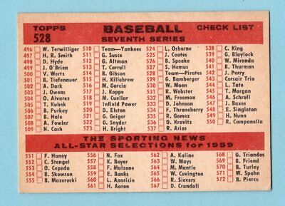 1959 Topps #528 Pittsburgh Pirates Team High Number Baseball Card Ex/Mt oc Unck