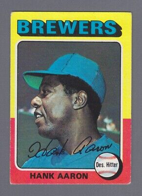 1975 Topps #660 Hank Aaron Milwaukee Brewers Baseball Card Vg/Ex wrk/cres