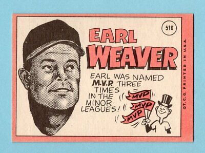 1969 Topps #516 Earl Weaver Baltimore Orioles Rookie Baseball Card E/M oc       