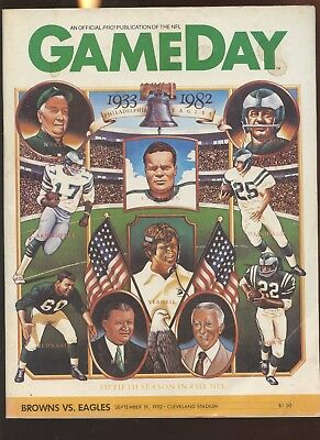 September 19 1982 NFL Program Philadelphia Eagles at Cleveland Browns VGEX