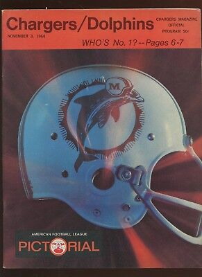 November 3 1968 AFL Program Miami Dolphins at San Diego Chargers EX+